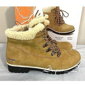 NEW JSport Women's Bluestone Faux Shearling Collar Winter Boot